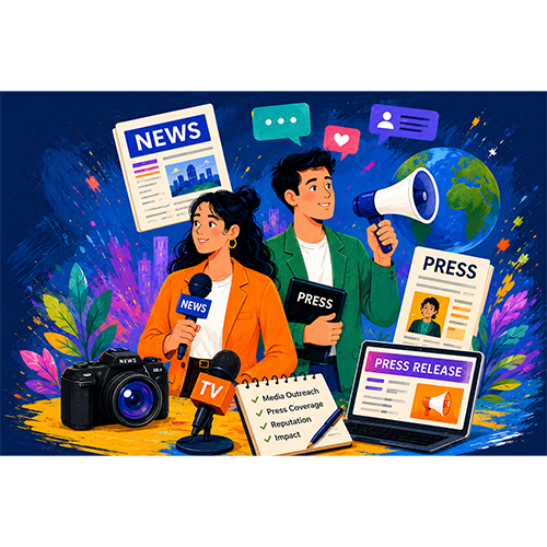 PR and media team amplifying stories across news, press and social